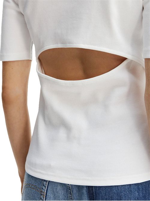 Calvin Klein Slim Ribbed T-Shirt CALVIN KLEIN | LV047F247GYAF